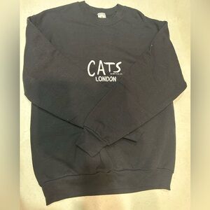 (M) NWOT Vintage CATS Black London Theatre Musical Play Crewneck Sweatshirt 1981
